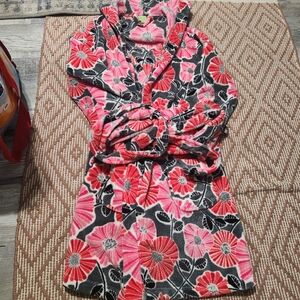 💘 Vera Bradley Floral Pink and Black Women's Robe